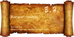 Barger Hedda névjegykártya